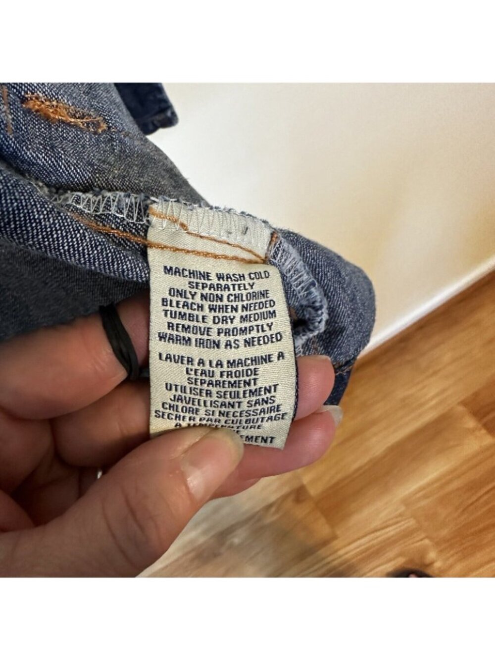 CJ Blue Womens 2X Denim Jacket Oversized Lightweight Coat Workwear Y2K Pockets - Picture 7 of 11